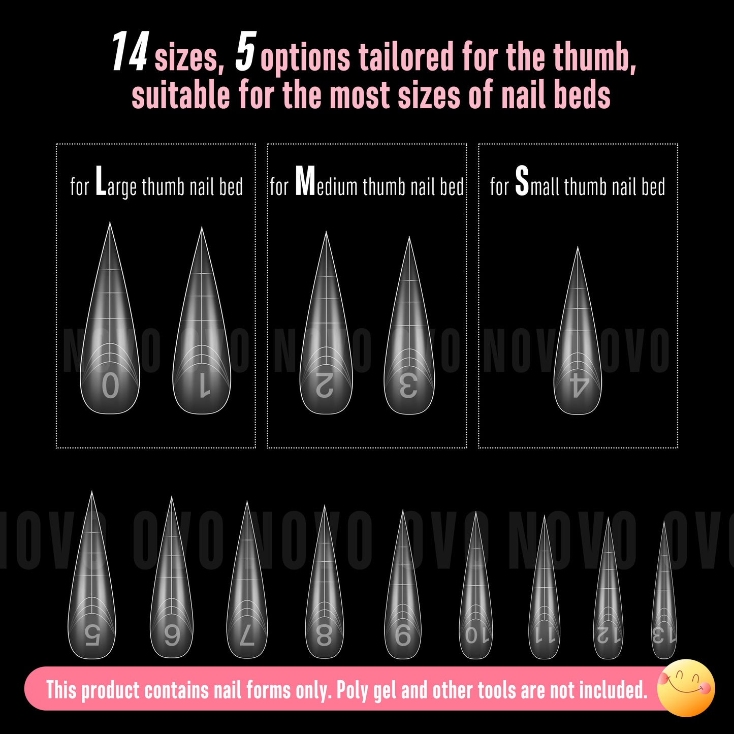 Stiletto XL/ XXL Nail Dual Form for Polygel 280