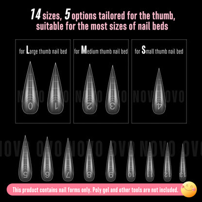 Stiletto XL/ XXL Nail Dual Form for Polygel 280