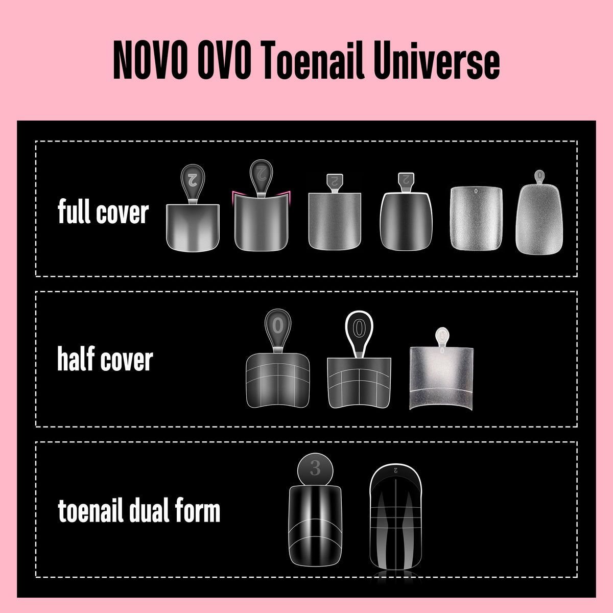 Square Round Toe Nail Tips Half Cover 300