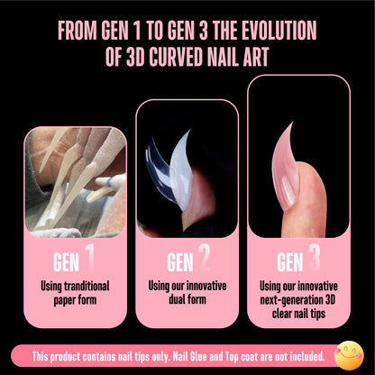 Cat Claw Short Curved Stiletto 3D Nail Tips Berry Pink 128