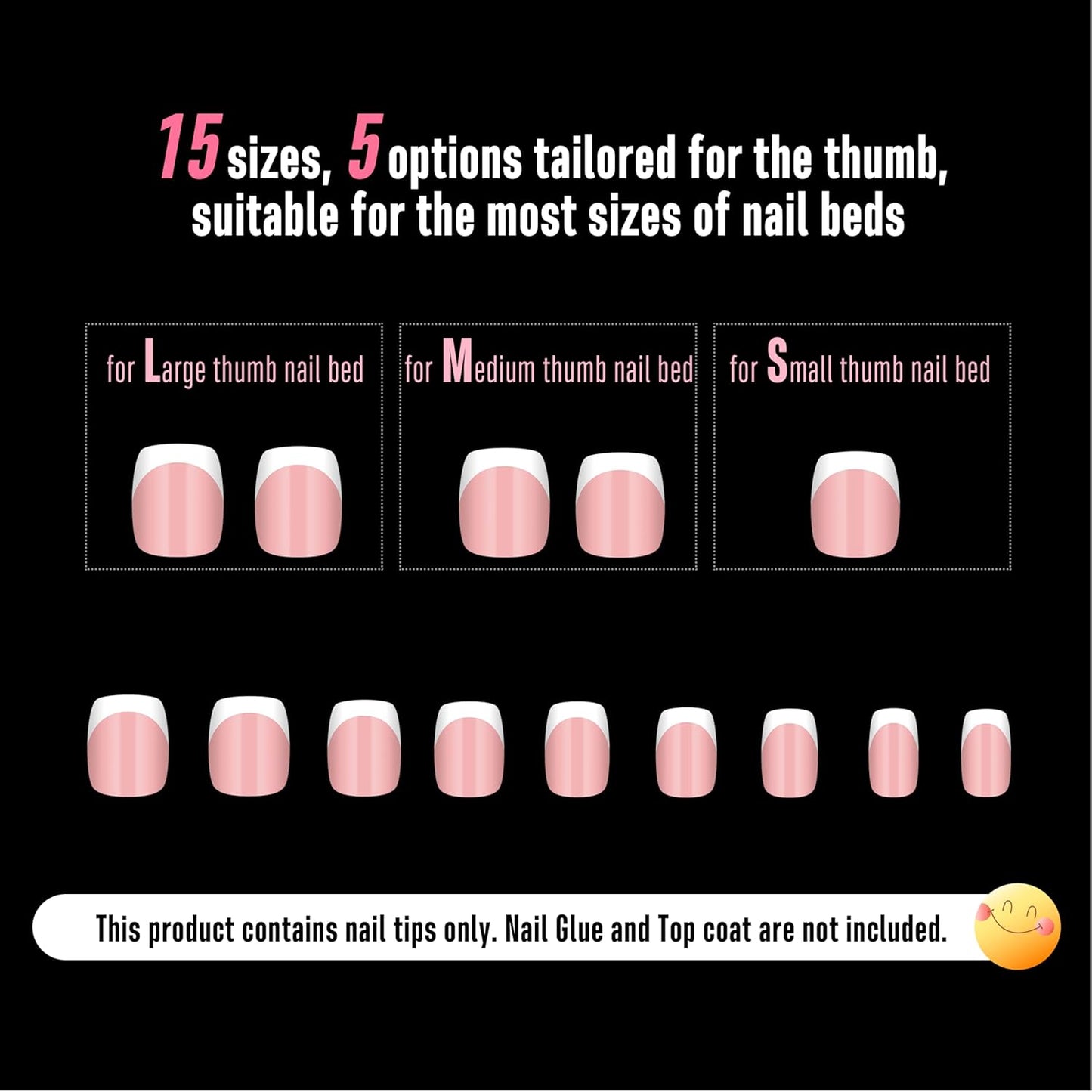 Square Round Short White French Tips Baby Pink