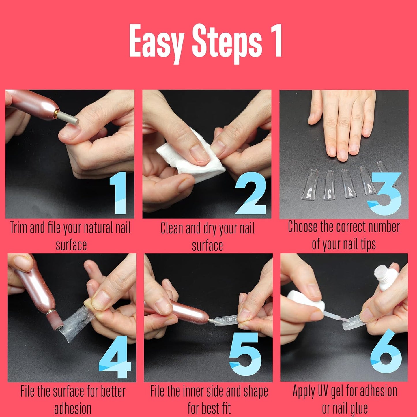 Long Full Cover Duck Nails Clear Small Box