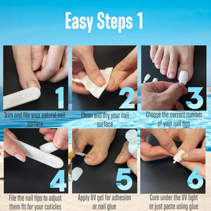 Long Toe Nails White Small Box