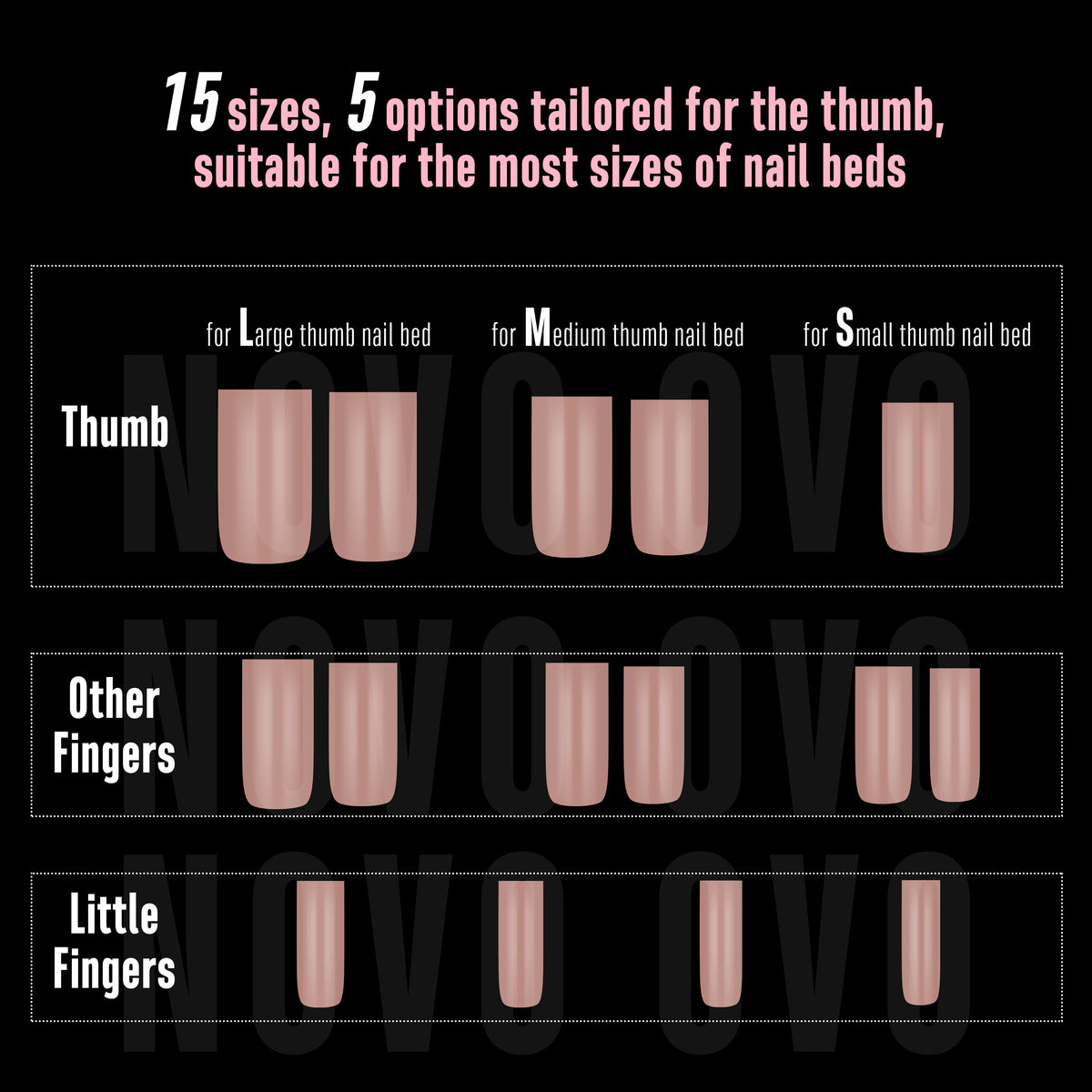 Medium Sharp Square Pure Color Naili Tips Brown Pink 180
