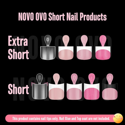 Extra Short Sharp Square Toe Nail Tips White French Tip Berry Pink