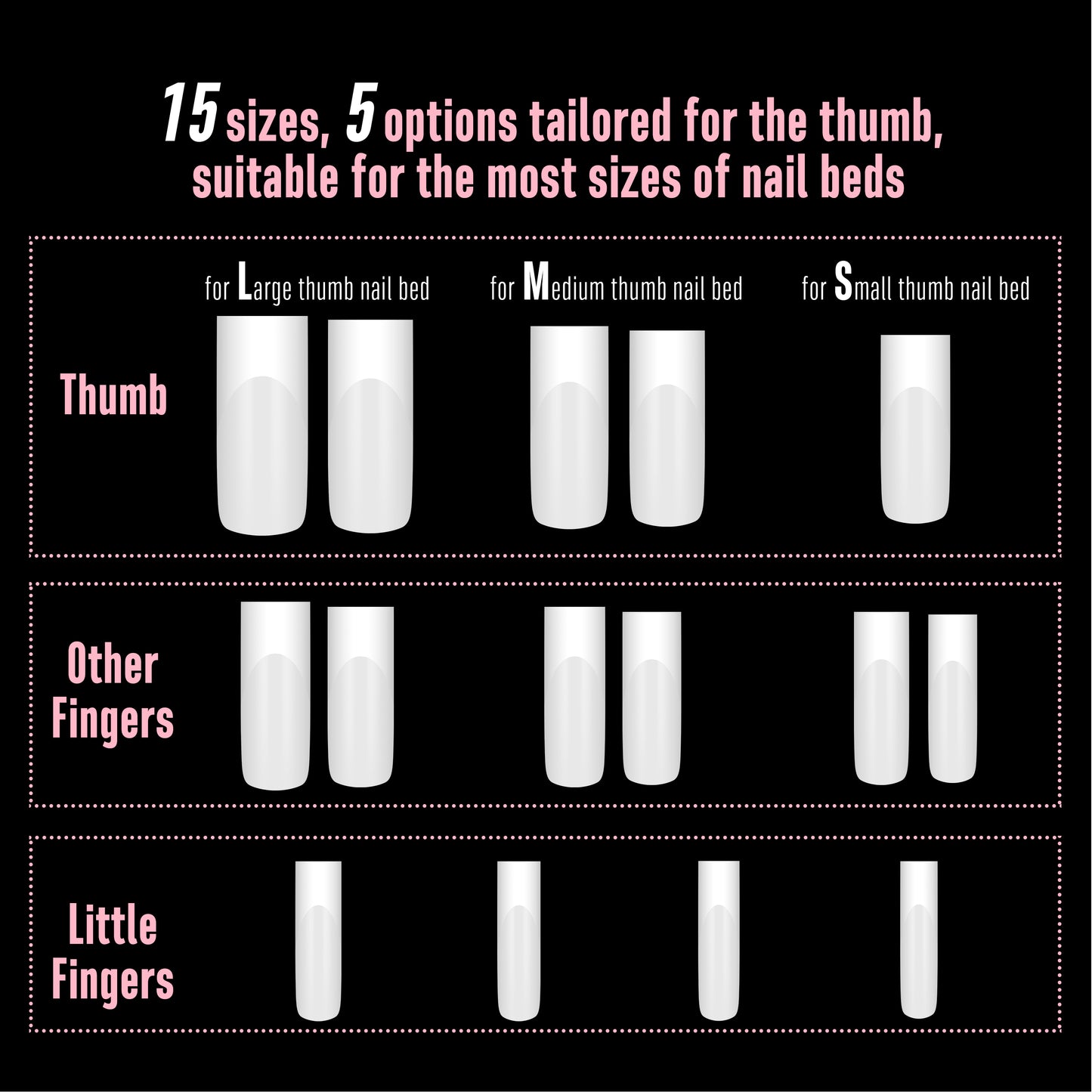 Long Sharp Square White French Tip Nail Tips Milky White
