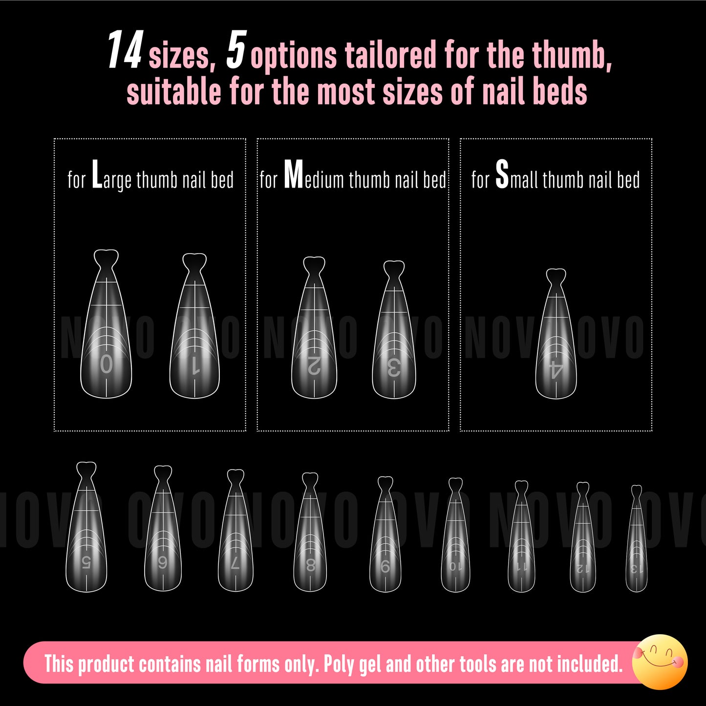 Stiletto Meidum Long Nail Dual Form for Polygel 280