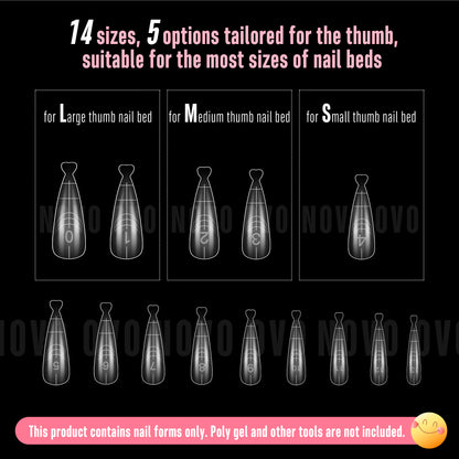 Stiletto Meidum Long Nail Dual Form for Polygel 280