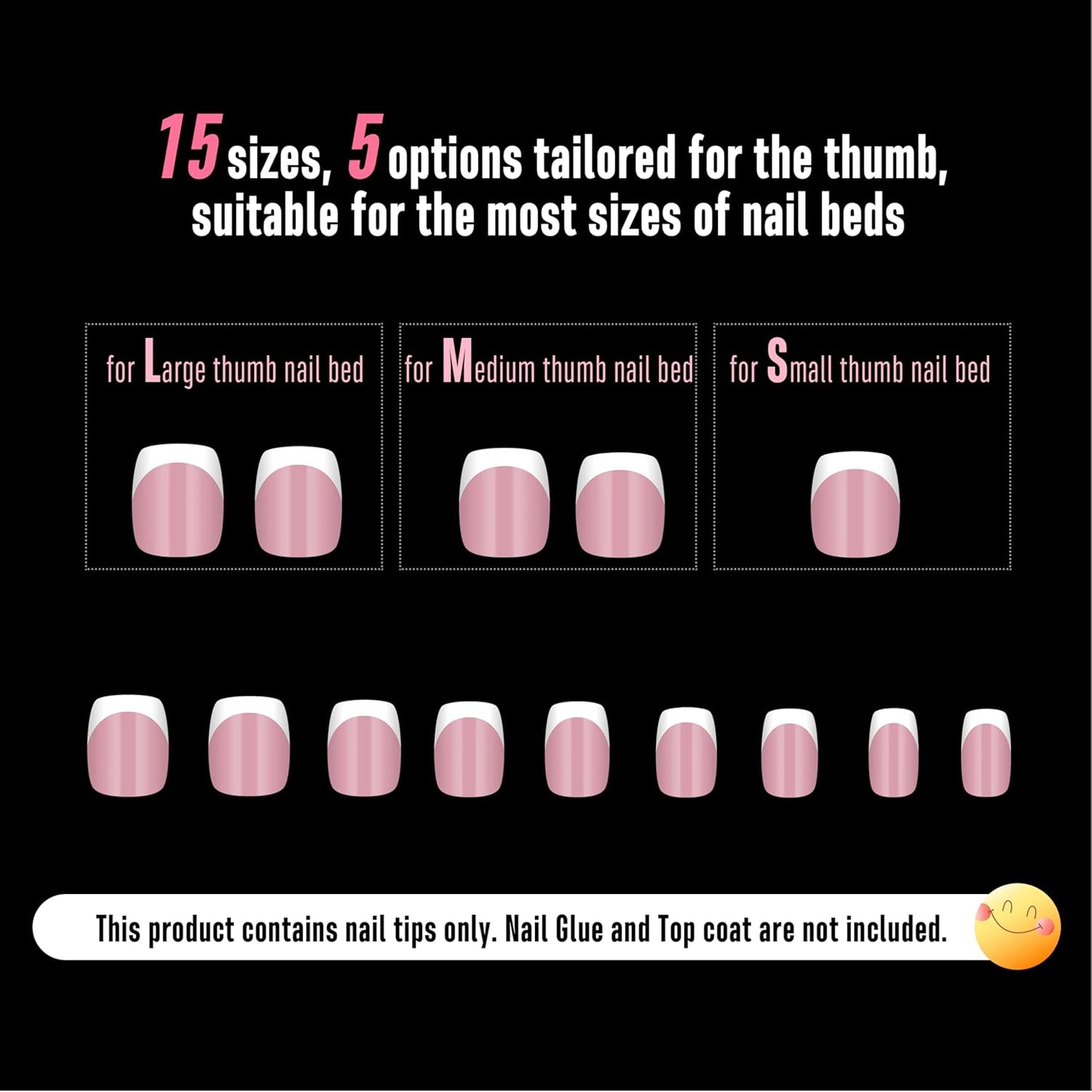 Square Round Short White French Tips Berry Pink