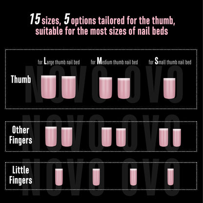 Short Sharp Square White Soft French Tip Ombre Nail Tips Berry Pink 240