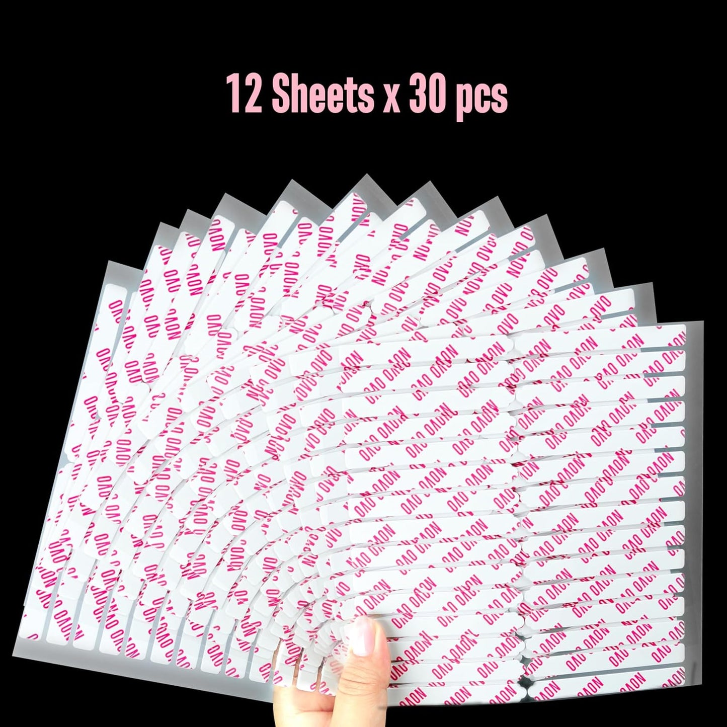 Easy Tear Transparent Double-Sided Nail Tape 360 Pc 12 Sheets