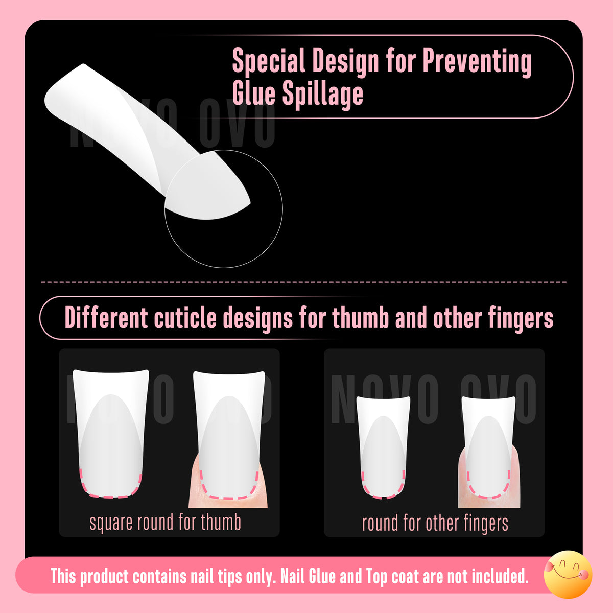 Short Duck Nails White French Tip Milky White 240
