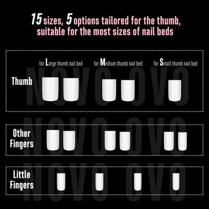 Short Sharp Square Nail Tips Pure Color Milky White
