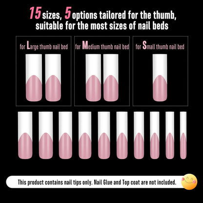 Halloween XXL Sharp Square Slight Curved Nail Tips French Tip