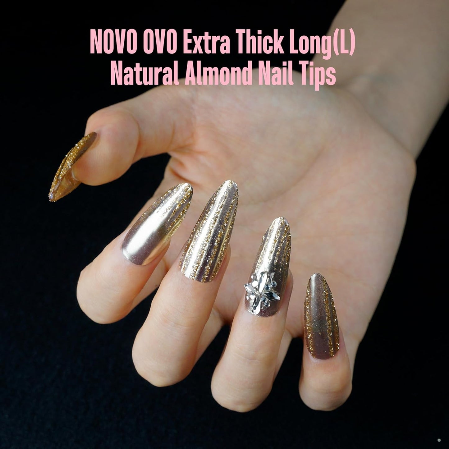 L Natural Thick Almond Nail Tips
