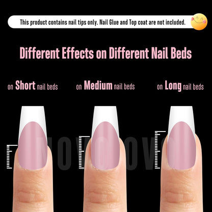 Coffin Medium White French Tip Berry Pink