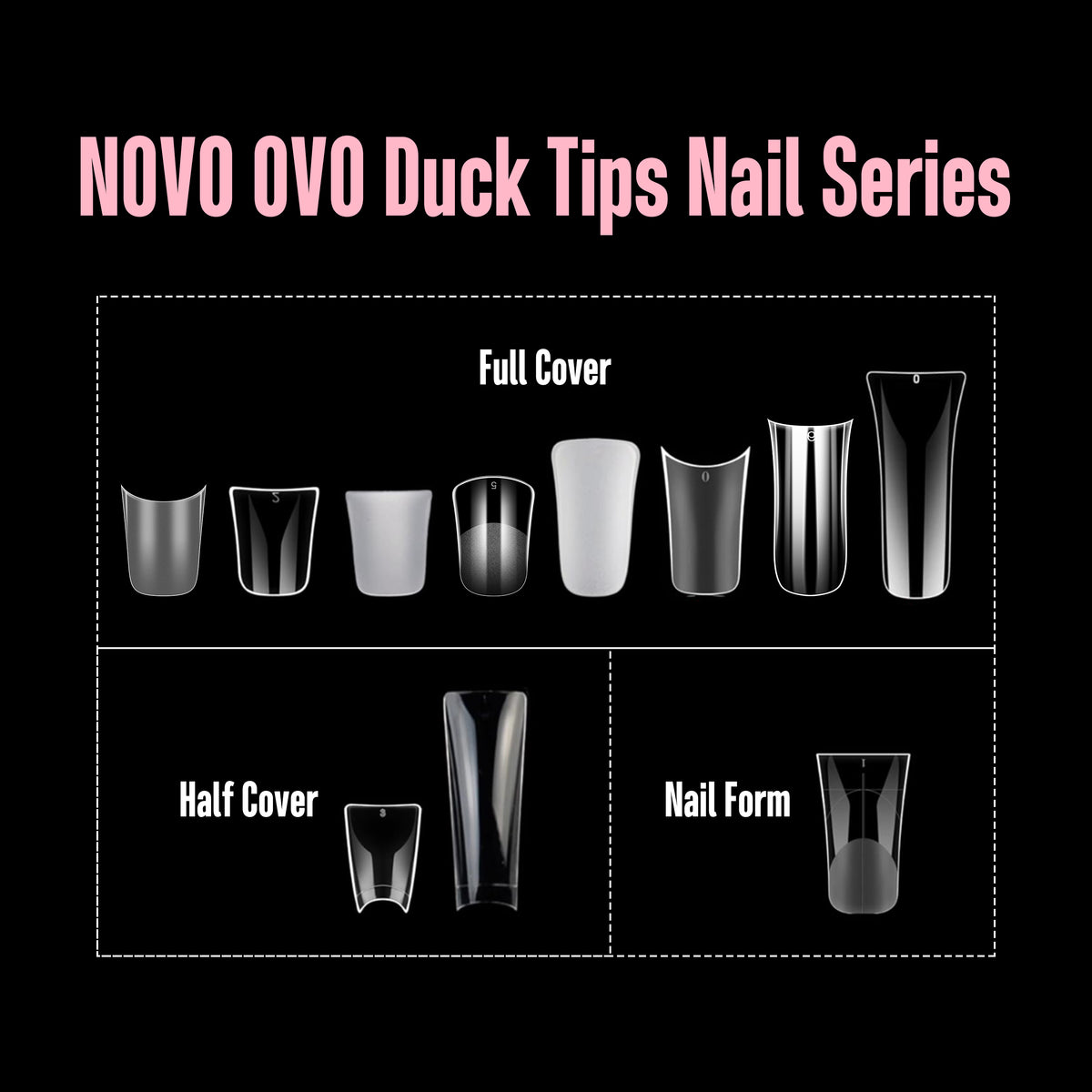 Short Round Duck Nail Tips Clear 240