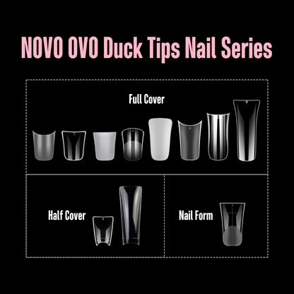 Short Round Duck Nail Tips Clear 240