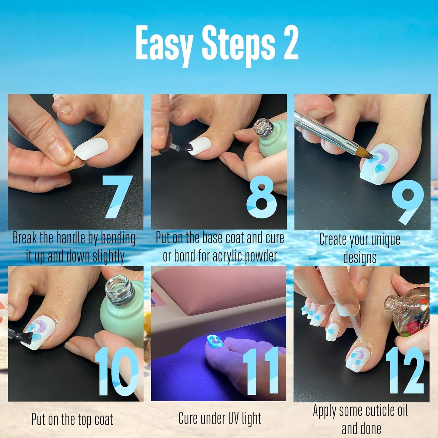 Long Toe Nails White Small Box
