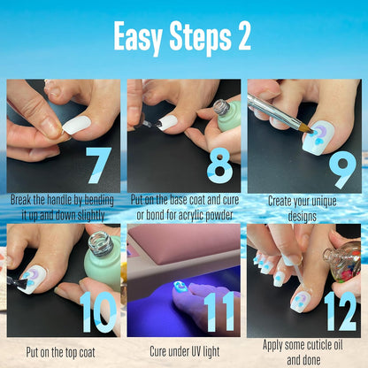 Long Toe Nails White Small Box