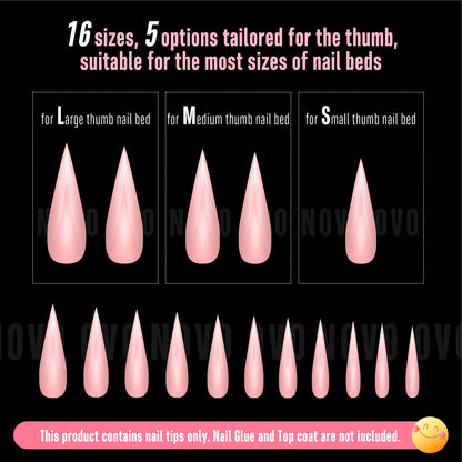 Eagle Claw Curved Stiletto 3D Nail Tips Baby Pink 128