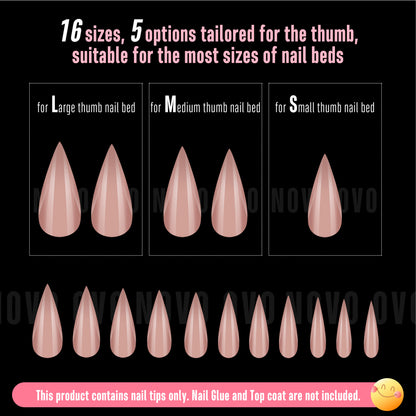 Cat Claw Short Curved Stiletto 3D Nail Tips Brown Pink 128