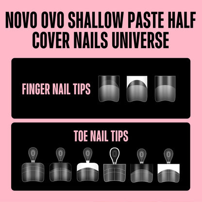 Half Cover Short Square Black French Tip Nail Tips 224