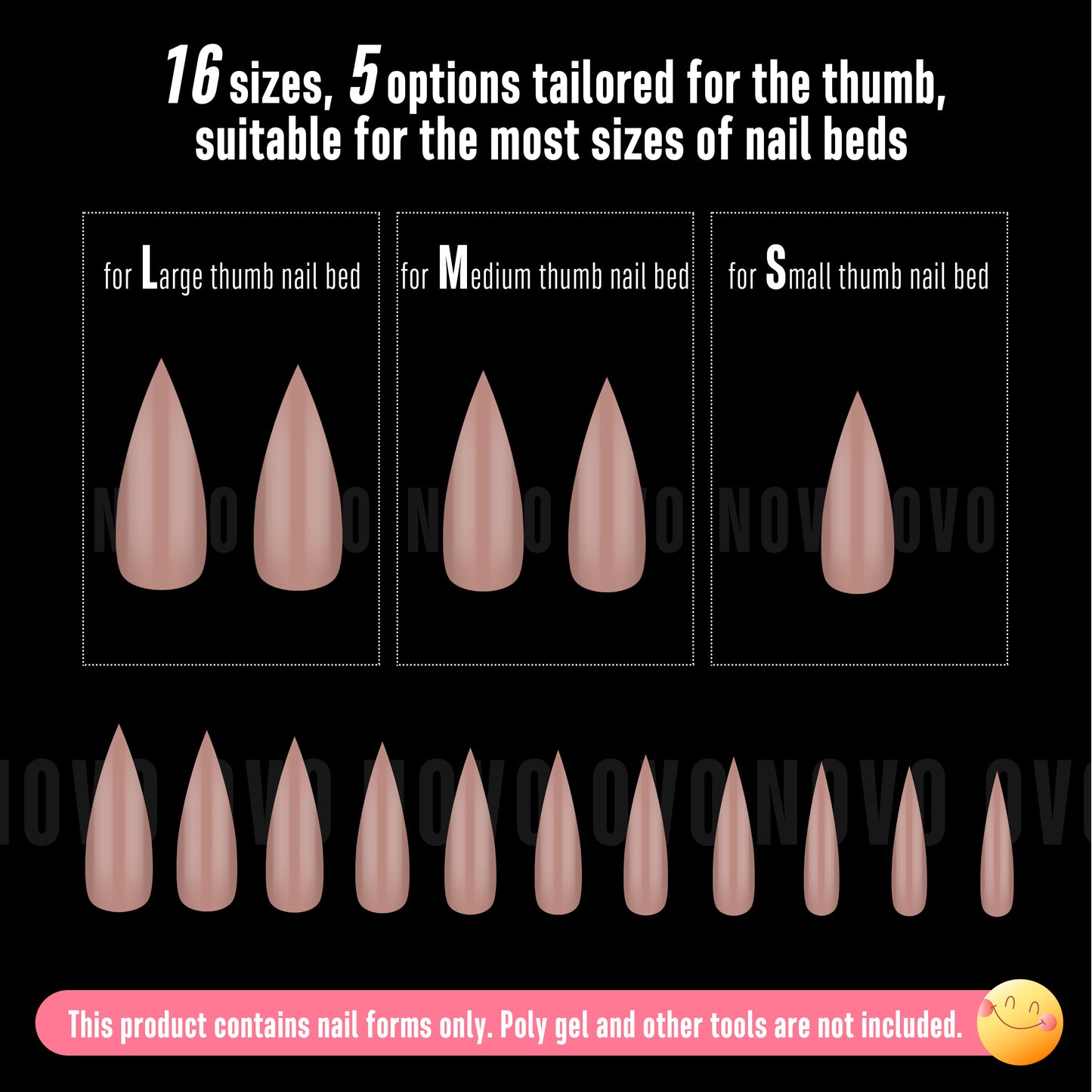 Medium or Long Pure Color Sharp Stiletto Nail Tips Brown Pink