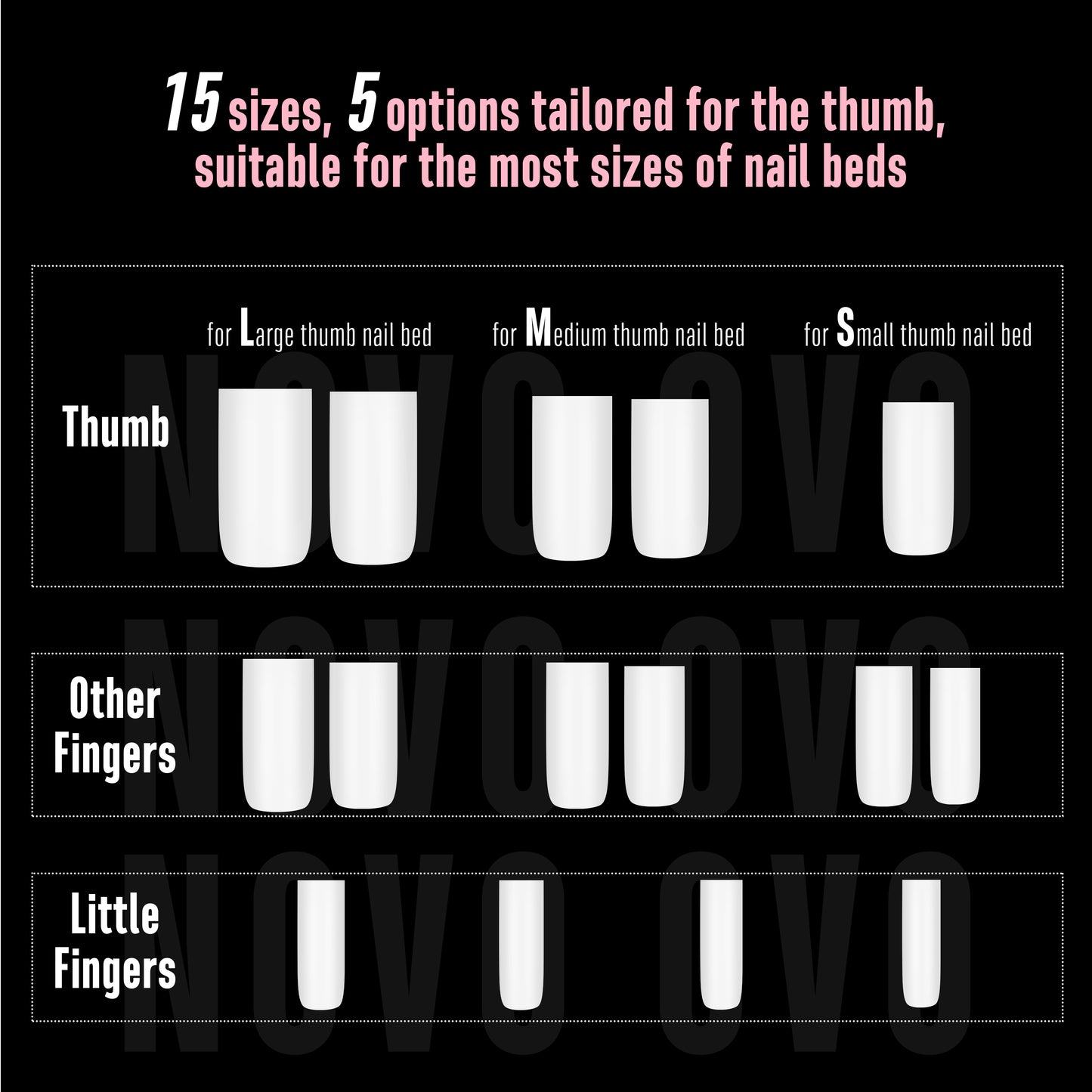 Meidum Sharp Square Pure Color Nail Tips Milky White