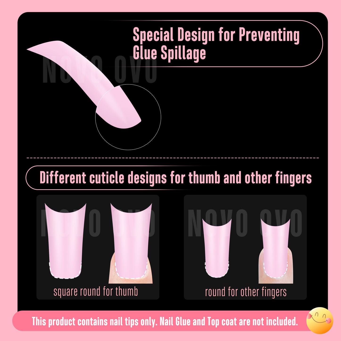 Medium Duck Nails Pure Color Pink