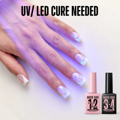 UV nail glue (as builder gel)cat eye top coat kit