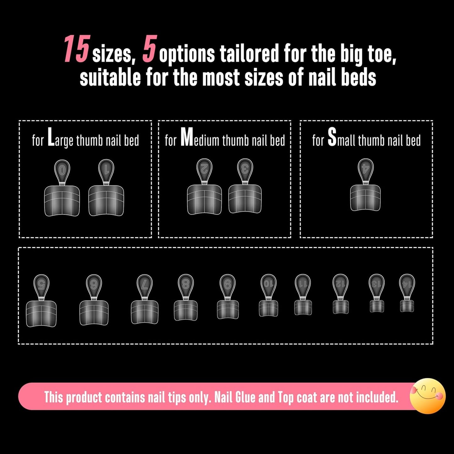 Square Round Toe Nail Tips Half Cover