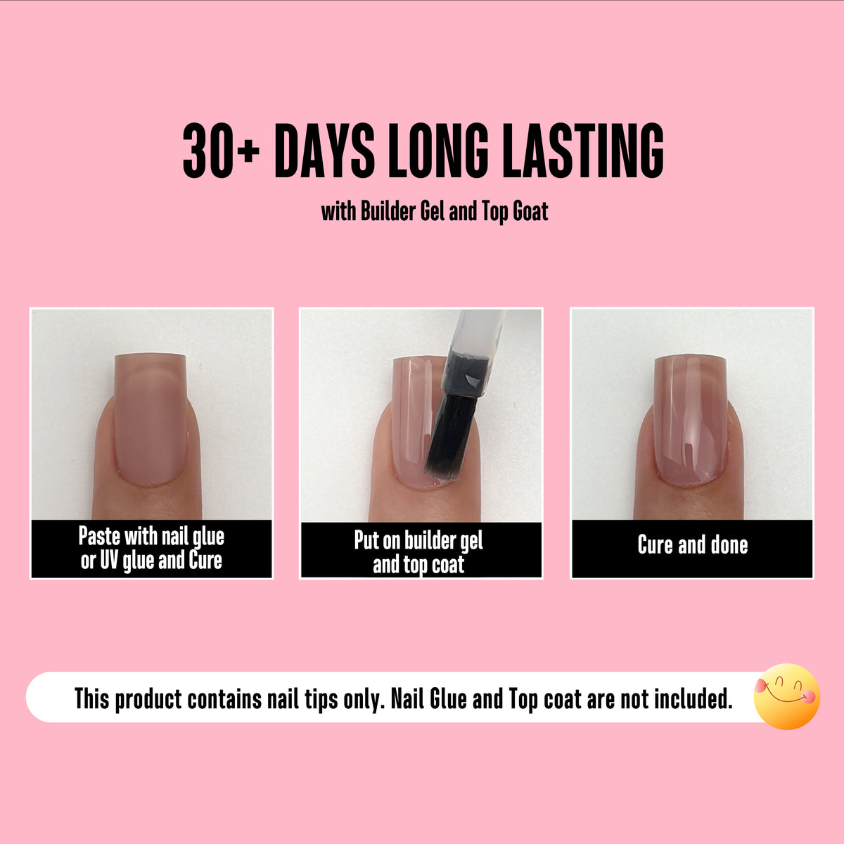 Short Sharp Square Pure Color Naili Tips Brown Pink 240