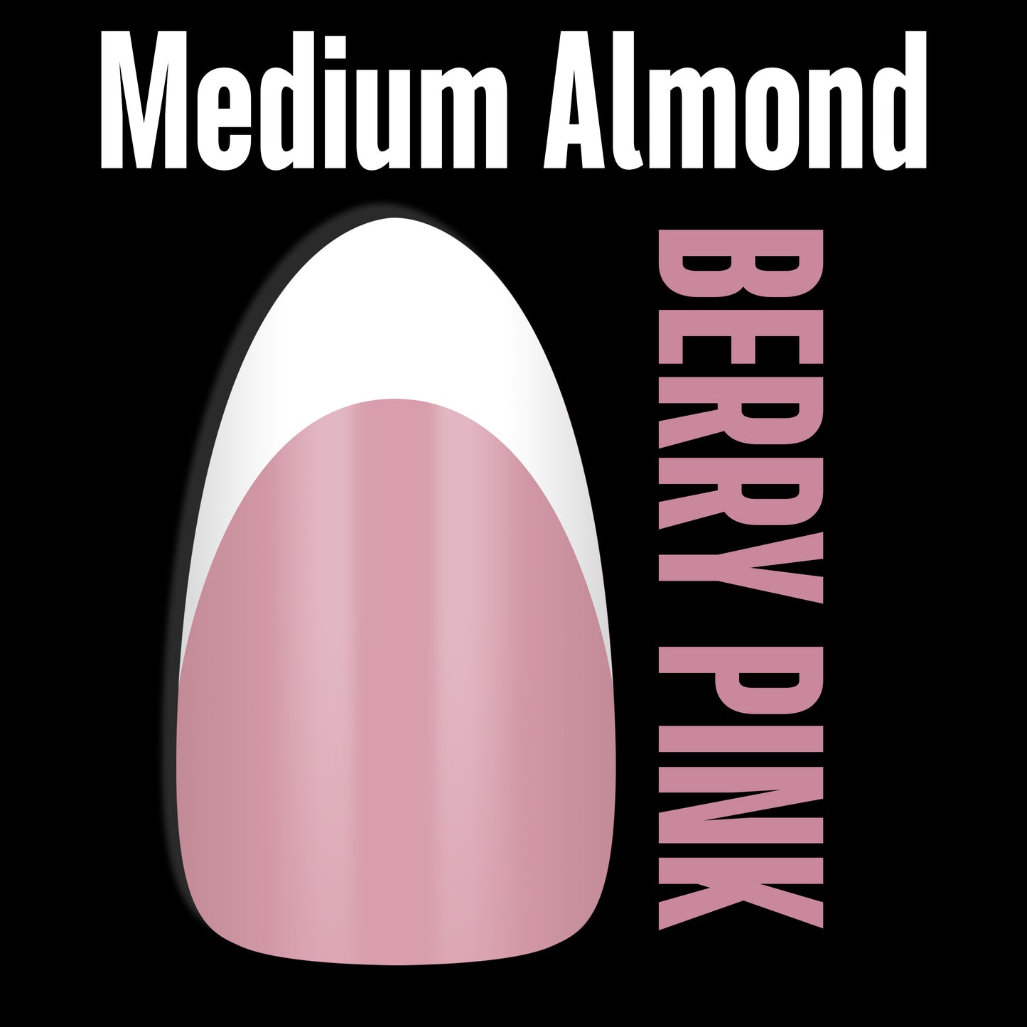 Medium Almond White French Tip BERRY PINK