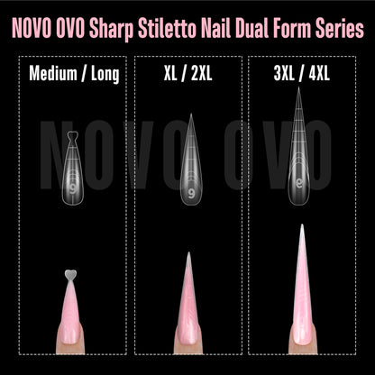 Stiletto Meidum Long Nail Dual Form for Polygel 280