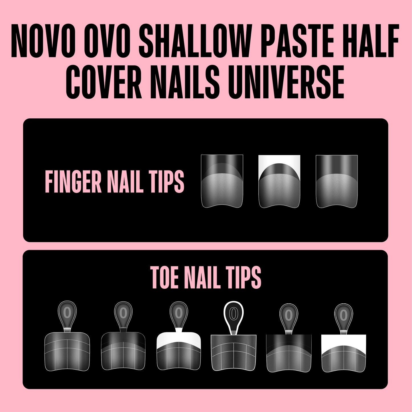 Half Cover Short Sharp Square Clear Nail Tips 224