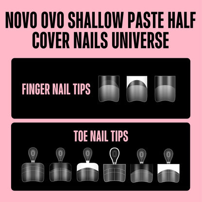 Half Cover Short Sharp Square Clear Nail Tips 224