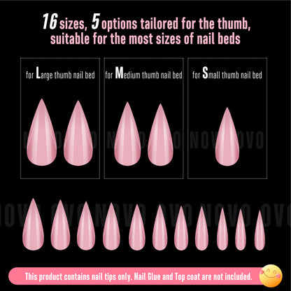 Cat Claw Short Curved Stiletto 3D Nail Tips Berry Pink 128