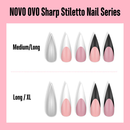 Long XL Clear Sharp Stiletto Nail Tips 224