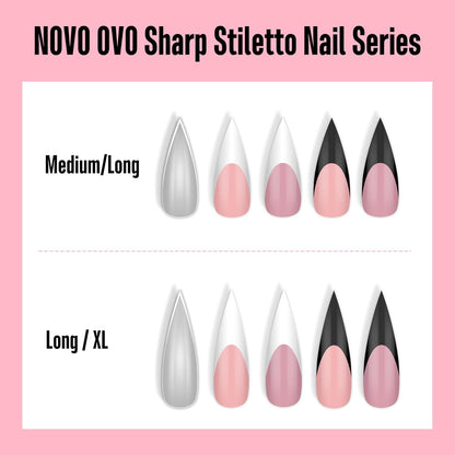 Medium or Long Clear Sharp Stiletto Nail Tips 480
