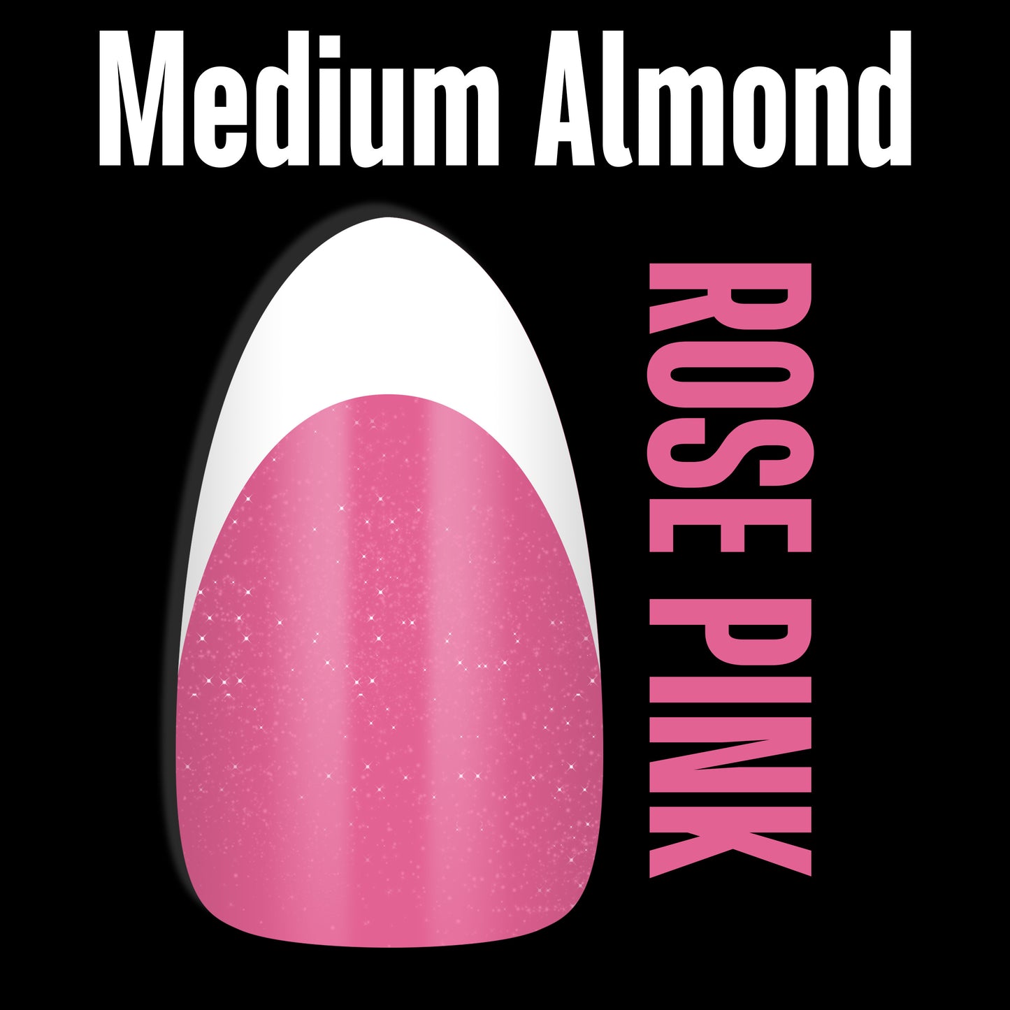 Medium Almond White French Tip ROSE PINK