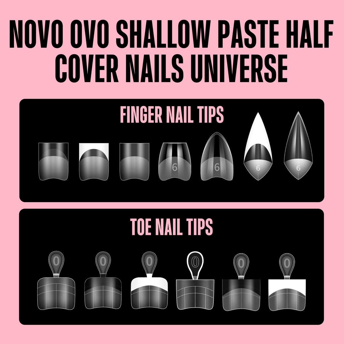 Half Cover Short Almond Clear Nail Tips 224