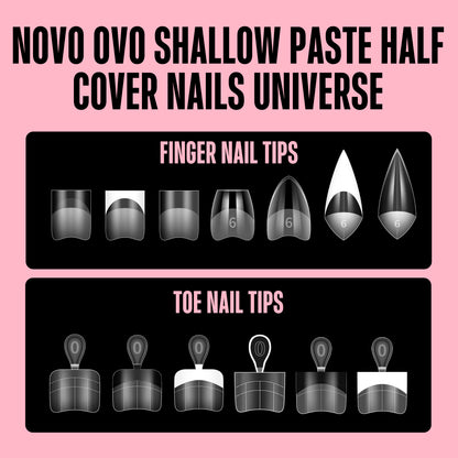 Half Cover Short Almond Clear Nail Tips 224
