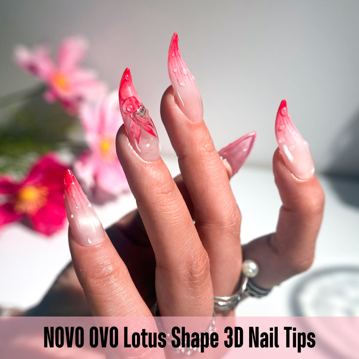 Lotus Shape 3D Nail Tips 128
