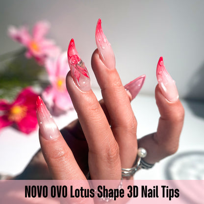 Lotus Shape 3D Nail Tips 128