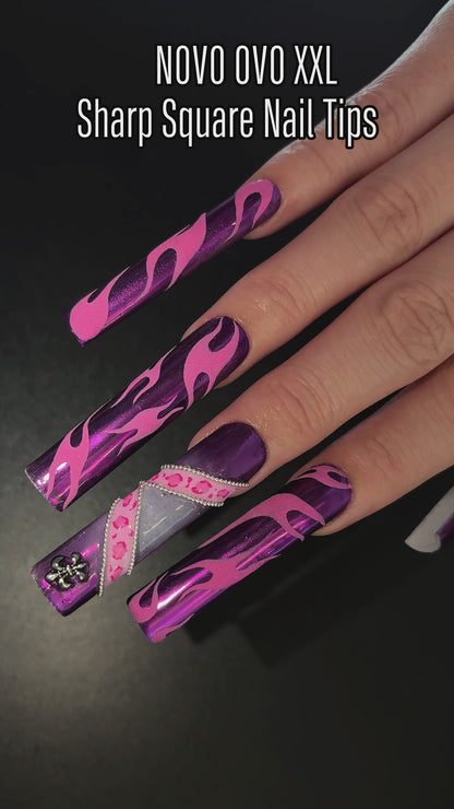 XXL Sharp Square Nail Tips Clear 240