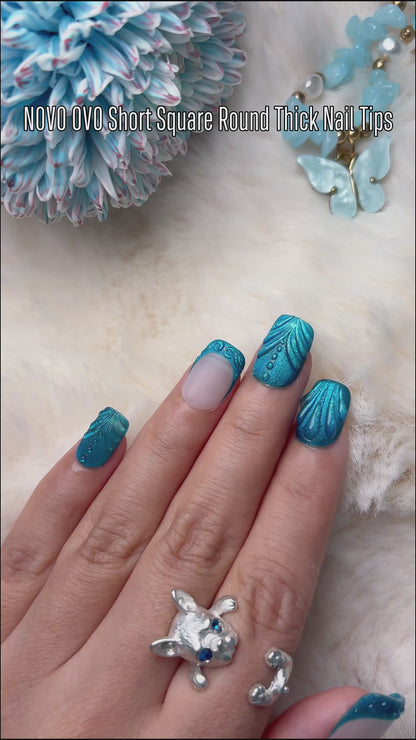 Square Round Short Thick Nail Tips 240