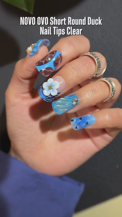 Short Round Duck Nail Tips Clear 240