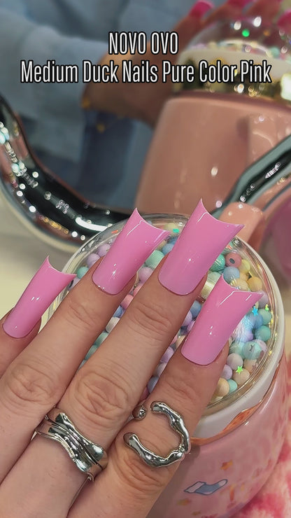 Medium Duck Nails Pure Color Pink