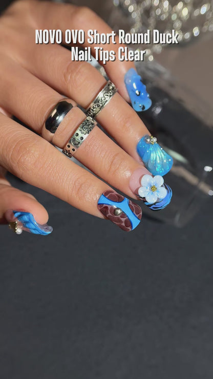 Short Round Duck Nail Tips Clear 240